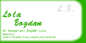 lola bogdan business card